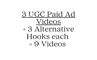 3 UGC Paid Ad Videos 3 Alternative Hooks each 9 Videos