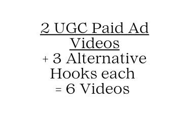 2 UGC Paid Ad Videos 3 Alternative Hooks each 6 Videos